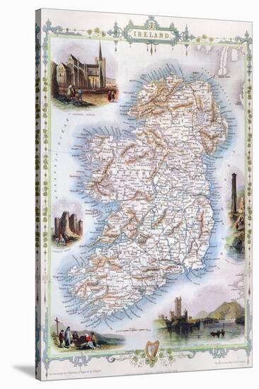 Map: Ireland, 1851-null-Stretched Canvas