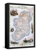 Map: Ireland, 1851-null-Framed Stretched Canvas