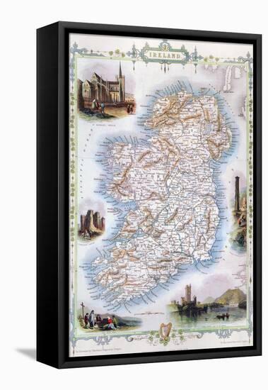 Map: Ireland, 1851-null-Framed Stretched Canvas