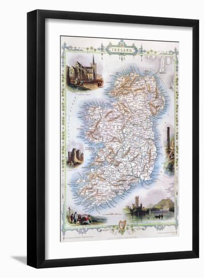 Map: Ireland, 1851-null-Framed Premium Giclee Print