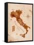 Map Italy Retro-anna42f-Framed Stretched Canvas