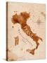 Map Italy Retro-anna42f-Stretched Canvas