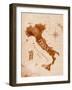 Map Italy Retro-anna42f-Framed Art Print