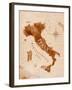 Map Italy Retro-anna42f-Framed Art Print