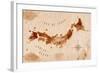 Map Japan Retro-anna42f-Framed Art Print