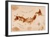 Map Japan Retro-anna42f-Framed Art Print