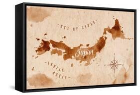 Map Japan Retro-anna42f-Framed Stretched Canvas