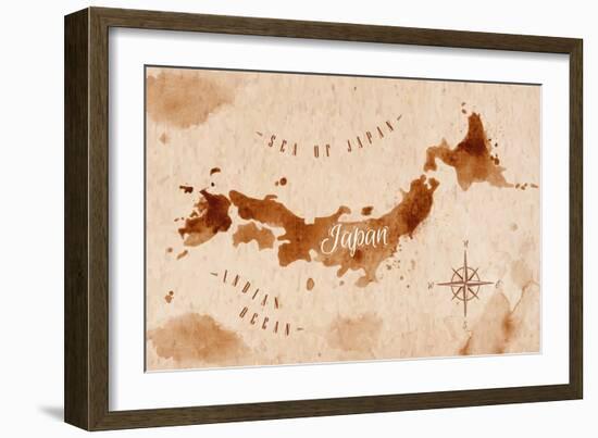 Map Japan Retro-anna42f-Framed Art Print