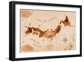 Map Japan Retro-anna42f-Framed Art Print