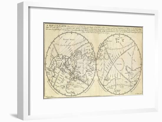 Map Marking Transit of Venus, 1770-Science Source-Framed Giclee Print