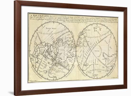 Map Marking Transit of Venus, 1770-Science Source-Framed Giclee Print