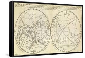 Map Marking Transit of Venus, 1770-Science Source-Framed Stretched Canvas