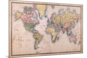 Map - Mercators Projection-null-Mounted Poster