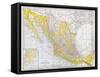 Map: Mexico-null-Framed Stretched Canvas