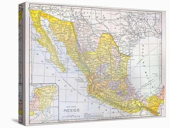 Map: Mexico-null-Stretched Canvas