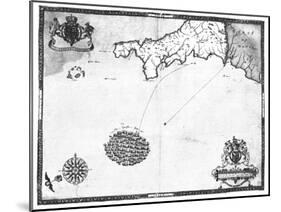 Map No. 1 Showing the Route of the Armada Fleet, Engraved by Augustine Ryther, 1588-Robert Adams-Mounted Giclee Print