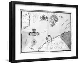 Map No.10 showing the route of the Armada fleet, engraved by Augustine Ryther, 1588-Robert Adams-Framed Giclee Print