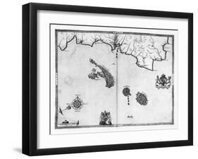 Map No.3 Showing the route of the Armada fleet, engraved by Augustine Ryther, 1588-Robert Adams-Framed Giclee Print