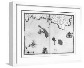 Map No.3 Showing the route of the Armada fleet, engraved by Augustine Ryther, 1588-Robert Adams-Framed Giclee Print