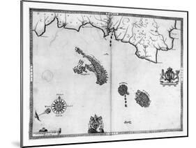 Map No.3 Showing the route of the Armada fleet, engraved by Augustine Ryther, 1588-Robert Adams-Mounted Giclee Print