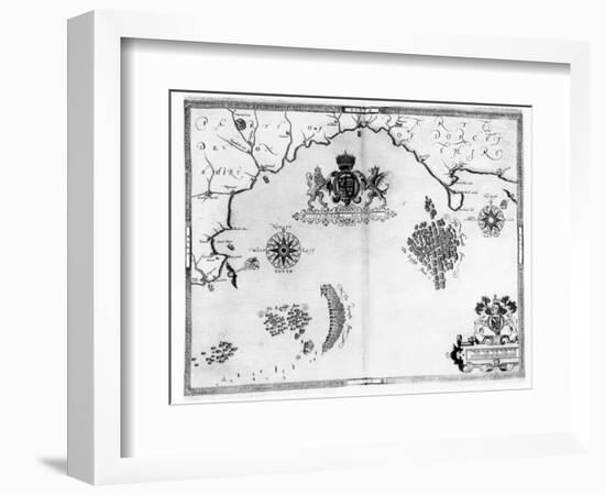 Map No.5 Showing the route of the Armada fleet, engraved by Augustine Ryther, 1588-Robert Adams-Framed Giclee Print