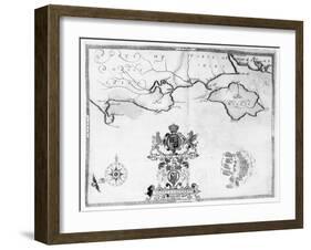 Map No.7 showing the route of the Armada fleet, engraved by Augustine Ryther, 1588-Robert Adams-Framed Giclee Print