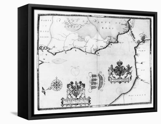 Map No.8 showing the route of the Armada fleet, engraved by Augustine Ryther, 1588-Robert Adams-Framed Stretched Canvas