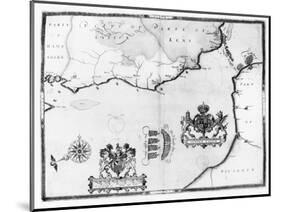 Map No.8 showing the route of the Armada fleet, engraved by Augustine Ryther, 1588-Robert Adams-Mounted Giclee Print