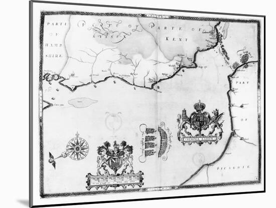 Map No.8 showing the route of the Armada fleet, engraved by Augustine Ryther, 1588-Robert Adams-Mounted Giclee Print