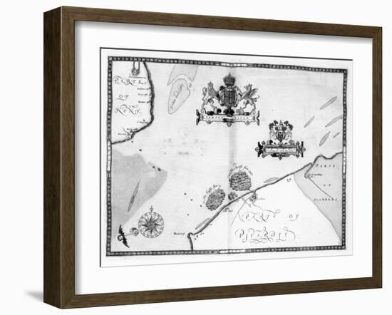 Map No.9 showing the route of the Armada fleet, engraved by Augustine Ryther, 1588-Robert Adams-Framed Giclee Print