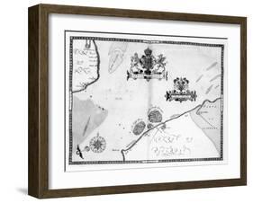 Map No.9 showing the route of the Armada fleet, engraved by Augustine Ryther, 1588-Robert Adams-Framed Giclee Print