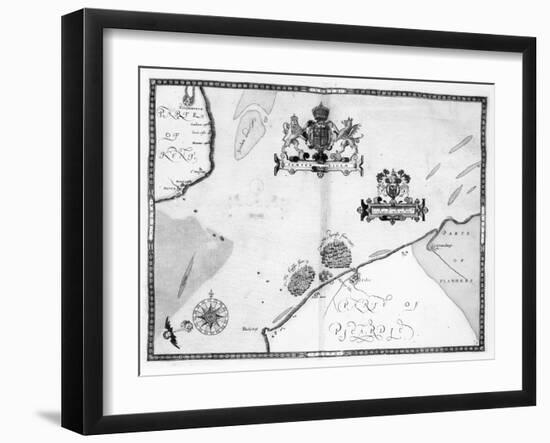 Map No.9 showing the route of the Armada fleet, engraved by Augustine Ryther, 1588-Robert Adams-Framed Giclee Print