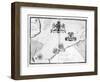 Map No.9 showing the route of the Armada fleet, engraved by Augustine Ryther, 1588-Robert Adams-Framed Giclee Print