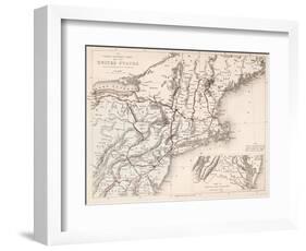 Map: Northeast U.S.A-null-Framed Giclee Print