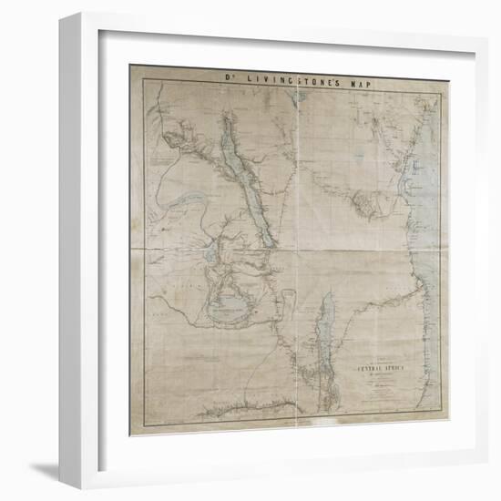 Map of a Portion of Central Africa by Livingstone, from His Own Surveys, Drawings and…-David Livingstone-Framed Giclee Print