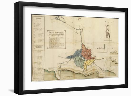 Map of Acireale, Catania-null-Framed Giclee Print