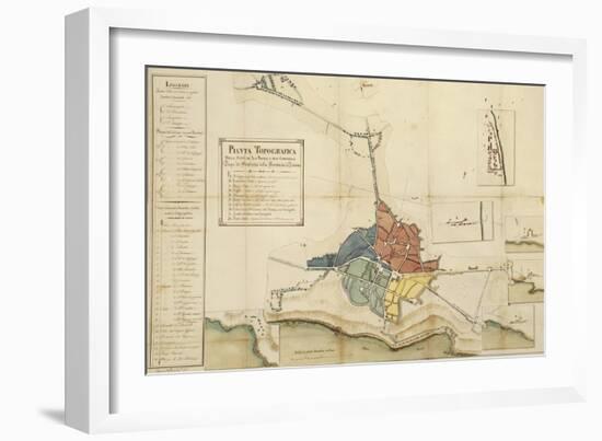 Map of Acireale, Catania-null-Framed Giclee Print