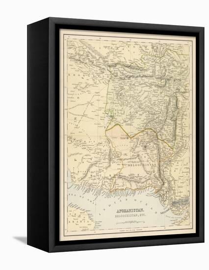 Map of Afghanistan and Beluchistan-null-Framed Stretched Canvas