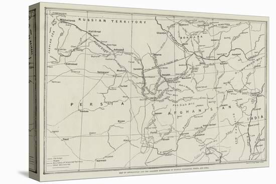 Map of Afghanistan and the Adjacent Territories of Russian Turkestan, Persia, and India-null-Stretched Canvas