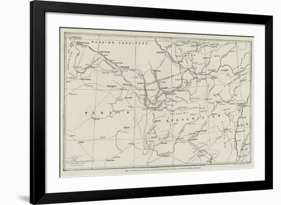 Map of Afghanistan and the Adjacent Territories of Russian Turkestan, Persia, and India-null-Framed Giclee Print