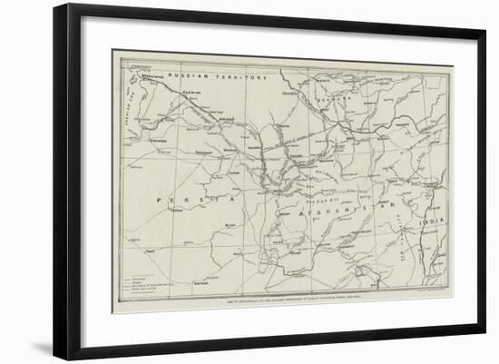 Map of Afghanistan and the Adjacent Territories of Russian Turkestan, Persia, and India-null-Framed Giclee Print