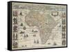 Map of Africa, 1667-Science Source-Framed Stretched Canvas