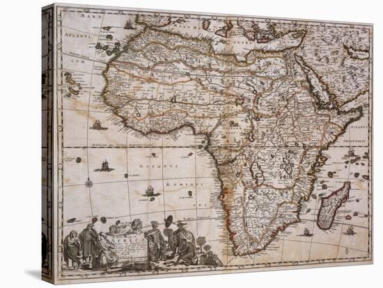 Map of Africa, 1688-Science Source-Stretched Canvas