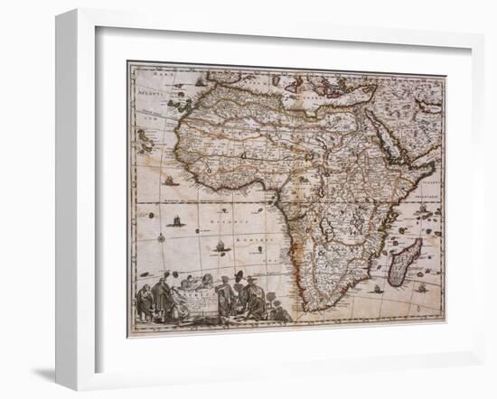 Map of Africa, 1688-Science Source-Framed Giclee Print