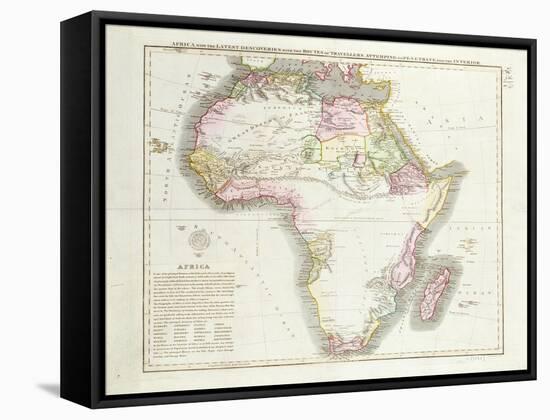 Map of Africa, 1821-null-Framed Stretched Canvas