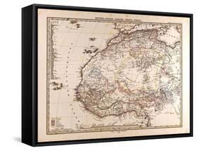 Map of Africa, 1875-null-Framed Stretched Canvas