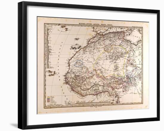 Map of Africa, 1875-null-Framed Giclee Print