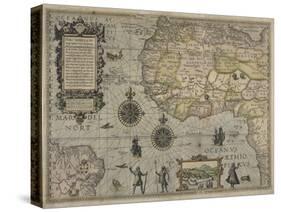 Map of Africa and Brazil, Amsterdam, ca. 1595-Petrus Plancius-Stretched Canvas