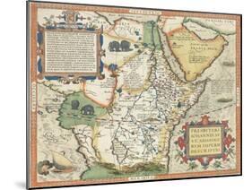 Map of Africa and the Arabian Peninsula-Abraham Ortelius-Mounted Giclee Print