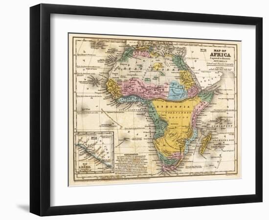 Map of Africa, c.1839-Samuel Augustus Mitchell-Framed Art Print